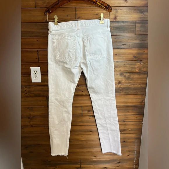 John Elliot Womans distressed raw hemmed skinny jeans color white size 26 - Picture 7 of 8